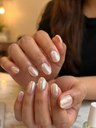 Manvi's glazed donut chrome nails from The Salon Salvatore